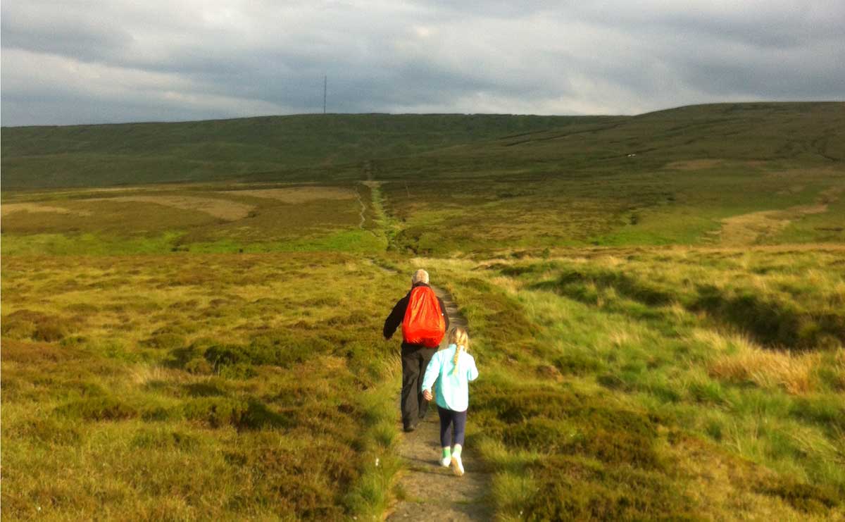 Trekking up Black Hill